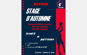 Stage d'Autome U17/U18/U20